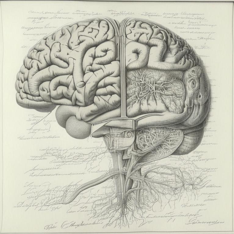 рисунок карандашом головного мозга
